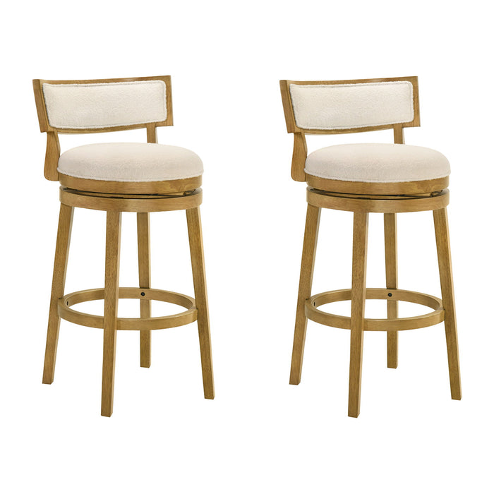 Noely - Modern Farmhouse Swivel Wood Bar Height Kitchen Bar Stool - Simple Home Plus