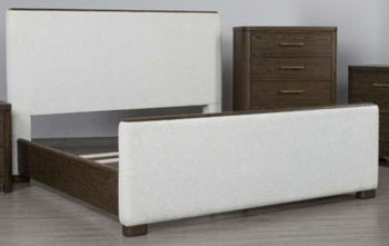Radkin - Queen Upholstered Panel Headboard - Burnished Brown - Simple Home Plus