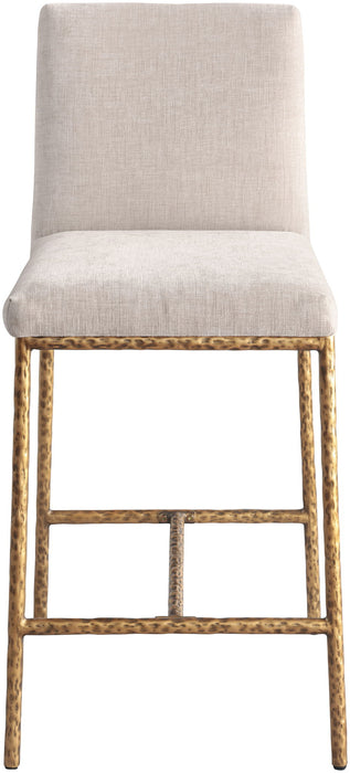 Reeves - Chenille Fabric Upholstered Counter Stool (Set of 2) - Gold Base - Simple Home Plus