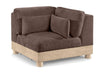 Turin - Chenille Fabric Upholstered Modular Corner Chair - Natural Base - Simple Home Plus