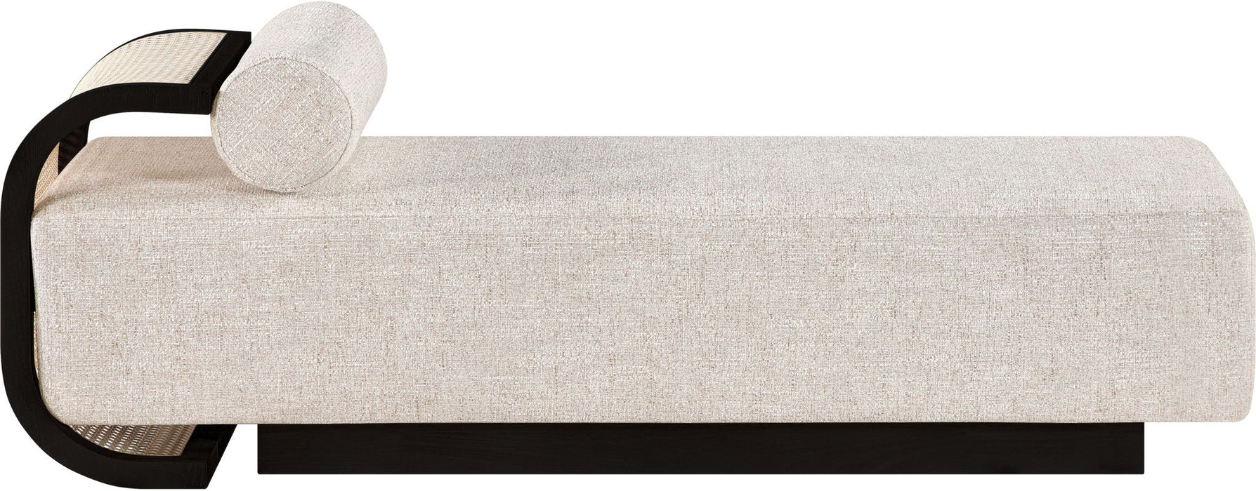 Zephyr - Linen Textured Fabric Upholstered Chaise - Painted Black Base - Simple Home Plus