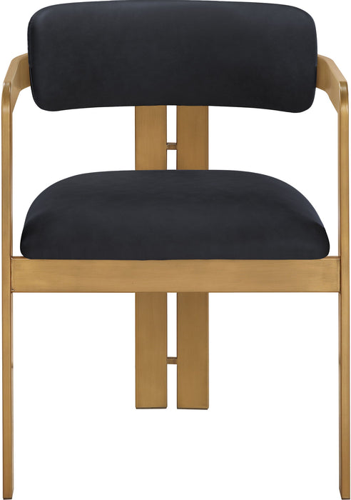 Aurum - Vegan Leather Upholstered Dining Chair With Brushed Brass Base (Set of 2) - Simple Home Plus