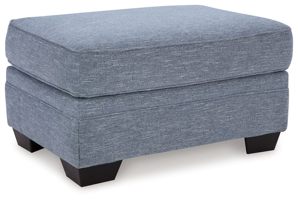 Carissa Manor - Denim - Ottoman - Simple Home Plus
