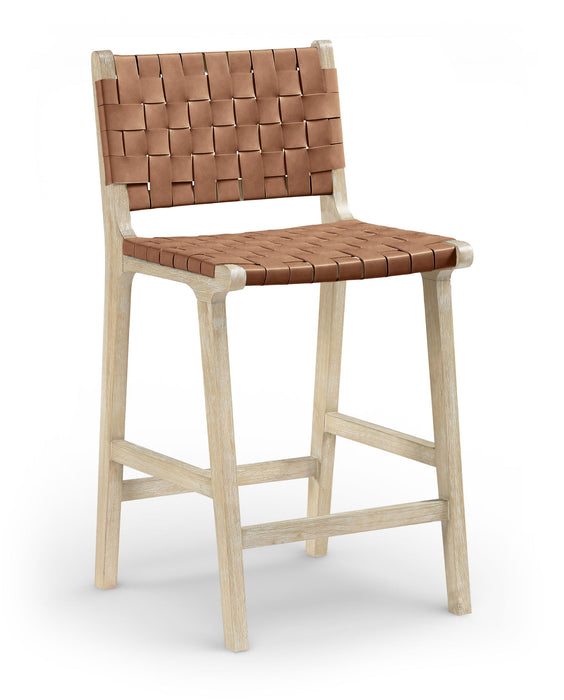 Entwine - Vegan Leather Upholstered Counter Stool - Painted Natural - Simple Home Plus
