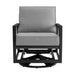 Cayman - Black Aluminum Outdoor Swivel Glider Chair With Dark Gray Cushions - Simple Home Plus