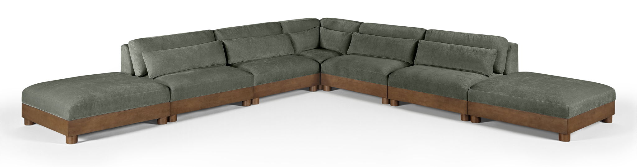 Turin - Chenille Fabric Upholstered Modular Sectional - Green - Simple Home Plus