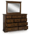 Taffenbrook - Medium Brown - Dresser And Mirror - Simple Home Plus