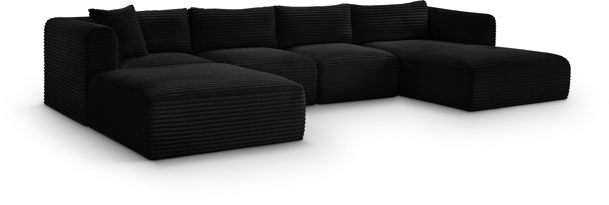 Shaggy - 5 Piece Modular Sectional With Chaise And Ottoman - Simple Home Plus