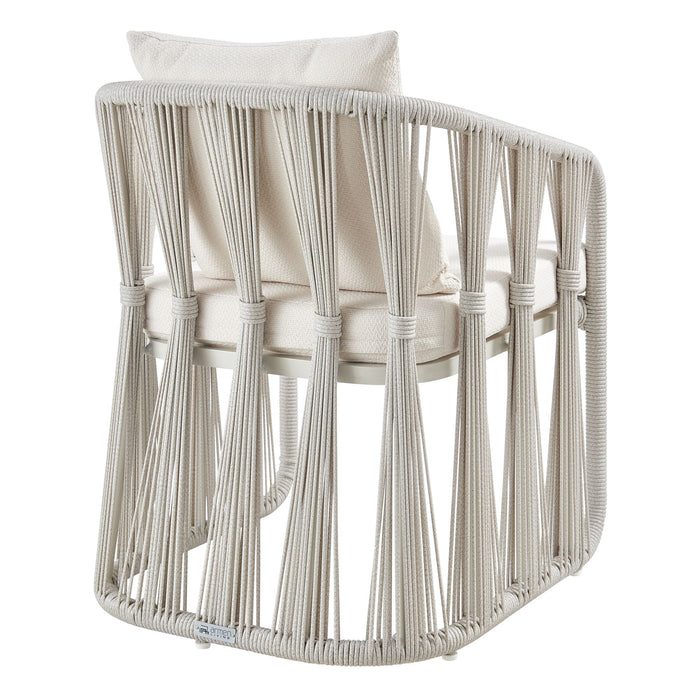 Breeze - Cream Metal Outdoor Dining Chair With Cushions - Pearl