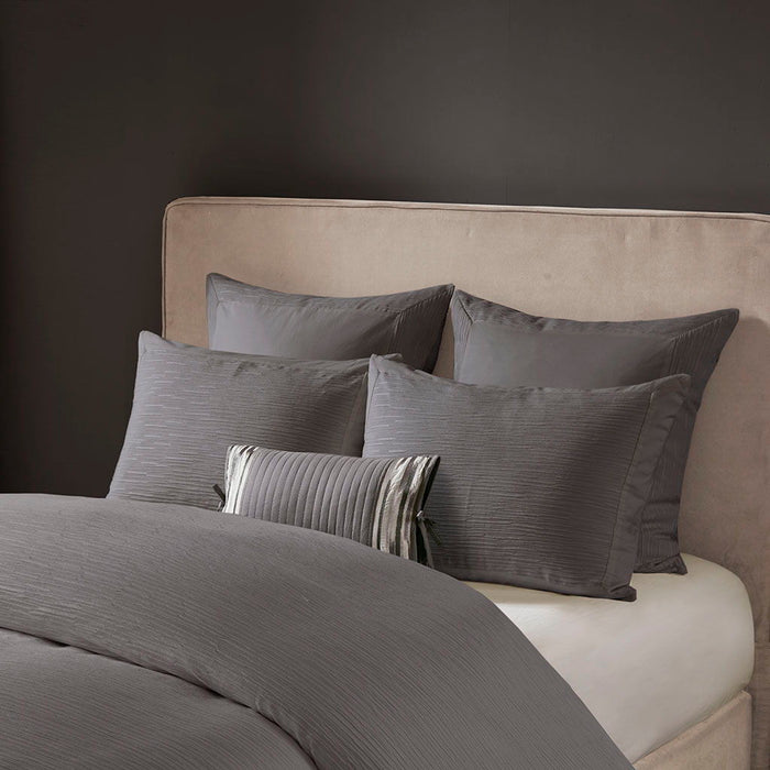 Hanae - Embroidered Oblong Decorative Pillow - Gray - Simple Home Plus