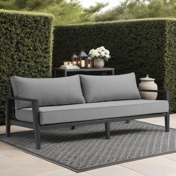 Cayman - Aluminum Outdoor Sofa - Black / Dark Gray - Simple Home Plus