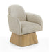 Marlowe - Linen Textured Fabric Upholstered Swivel Accent Chair - Stained Natural - Simple Home Plus