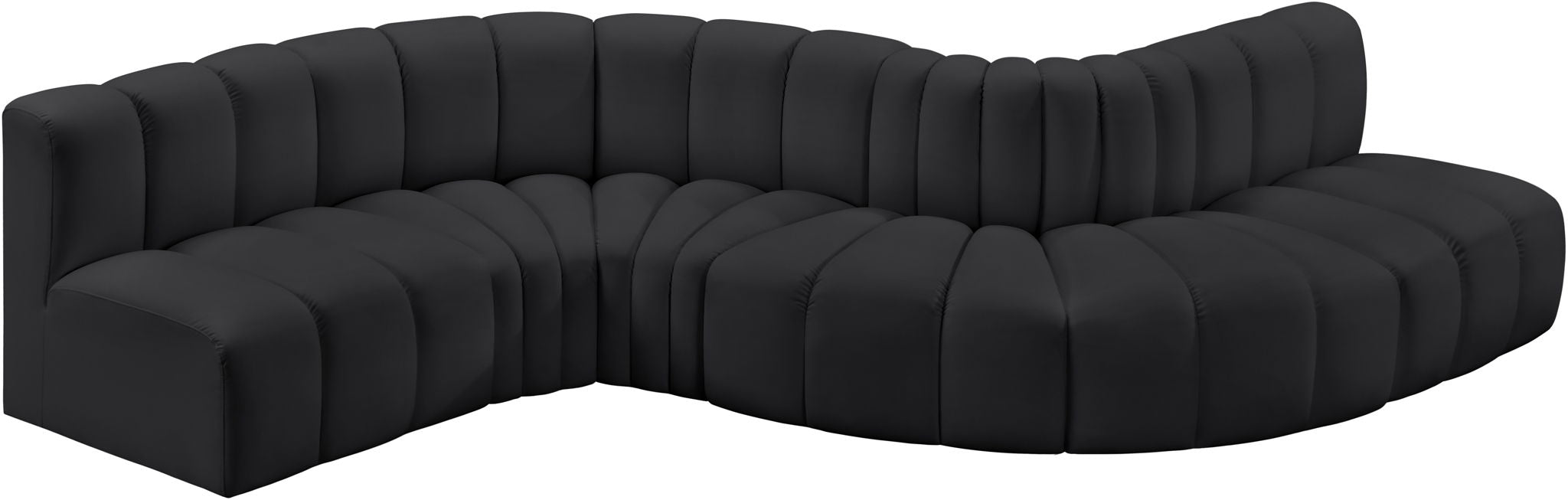 Arc - Faux Leather 6 Piece Curved Modular Sofa - Simple Home Plus