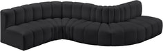 Arc - Faux Leather 6 Piece Curved Modular Sofa - Simple Home Plus