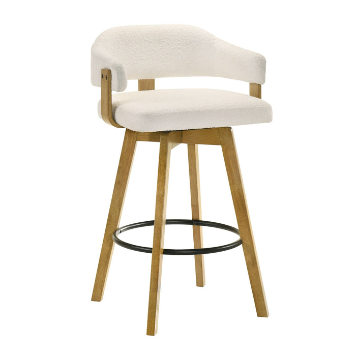Callah - Contemporary Natural Wood Bar Height Kitchen Bar Stool - Simple Home Plus
