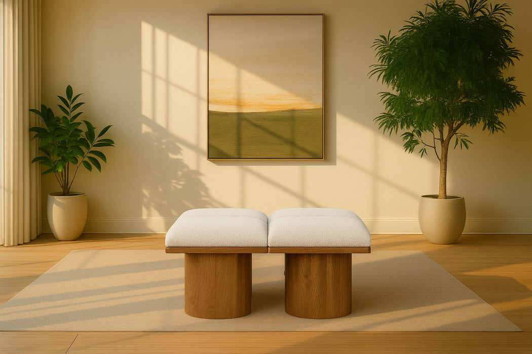 Pavilion - 4 Piece Modular Bench With Brown Base - Simple Home Plus