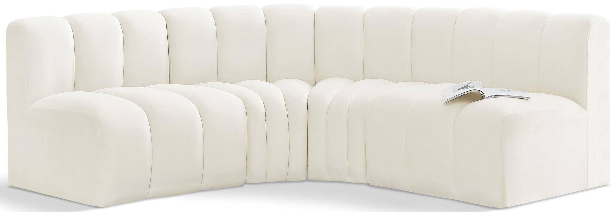 Arc - Velvet 4 Piece Corner Modular Sofa - Simple Home Plus