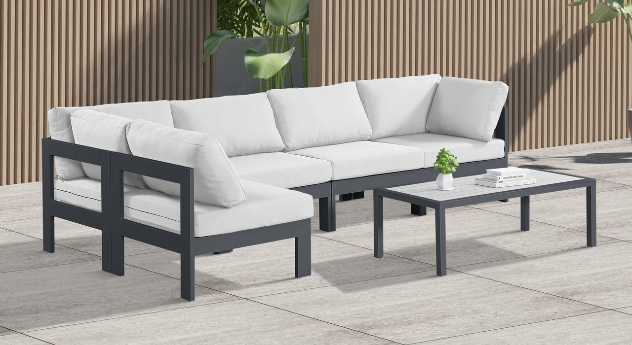 Nizuc - Outdoor Patio 5 Piece Modular Sectional With Gray Frame - Simple Home Plus