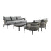 Zella - Outdoor Patio 4 Piece Conversation Set - Light Gray - Simple Home Plus