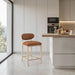 Riccio - Stool - Natural And Gold Frame - Simple Home Plus