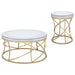 Elise - Round Mirror Top Coffee Table Set - Simple Home Plus