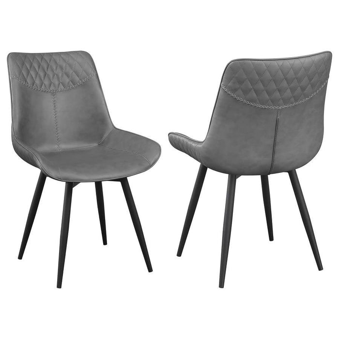 Brassie - Upholstered Swivel Dining Side Chair (Set of 2) - Gray - Simple Home Plus