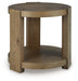 Flangren - Round End Table - Light Brown - Simple Home Plus