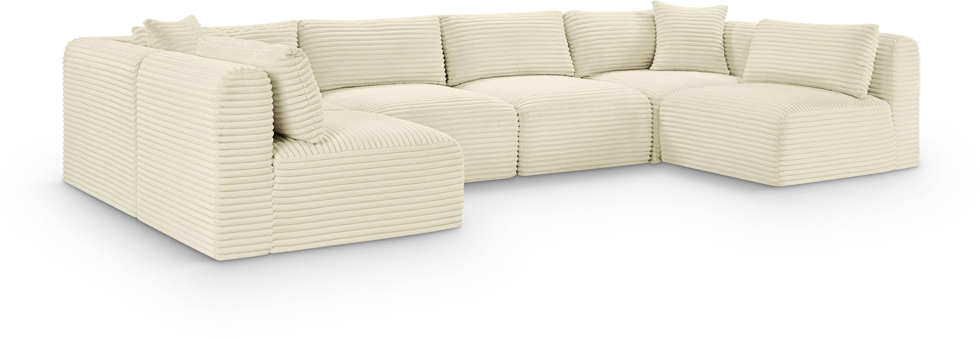 Shaggy - 6 Piece Modular U-Shaped Armless Sectional - Simple Home Plus