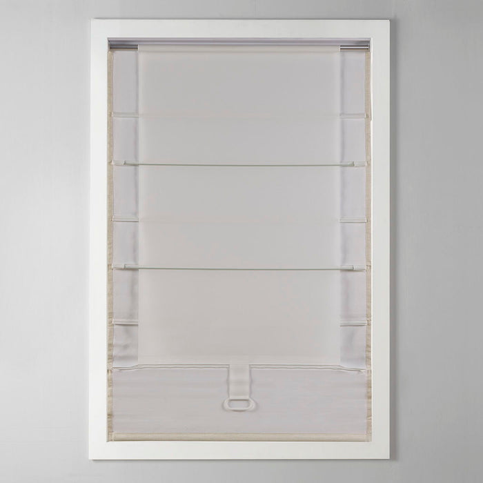 Como - 27" Printed Room Darkening Cordless Roman Shade - Taupe