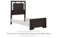 Covetown - Twin Panel Headboard/Footboard and Slats - Dark Brown - Simple Home Plus