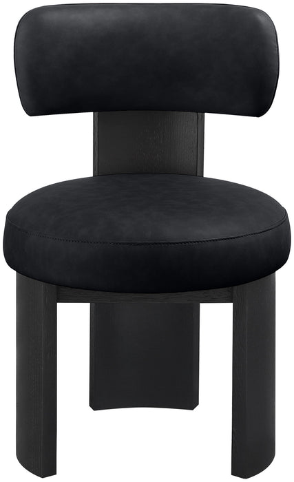 Atelier - Vegan Leather Upholstered Dining Chair (Set of 2) - Black Frame - Simple Home Plus