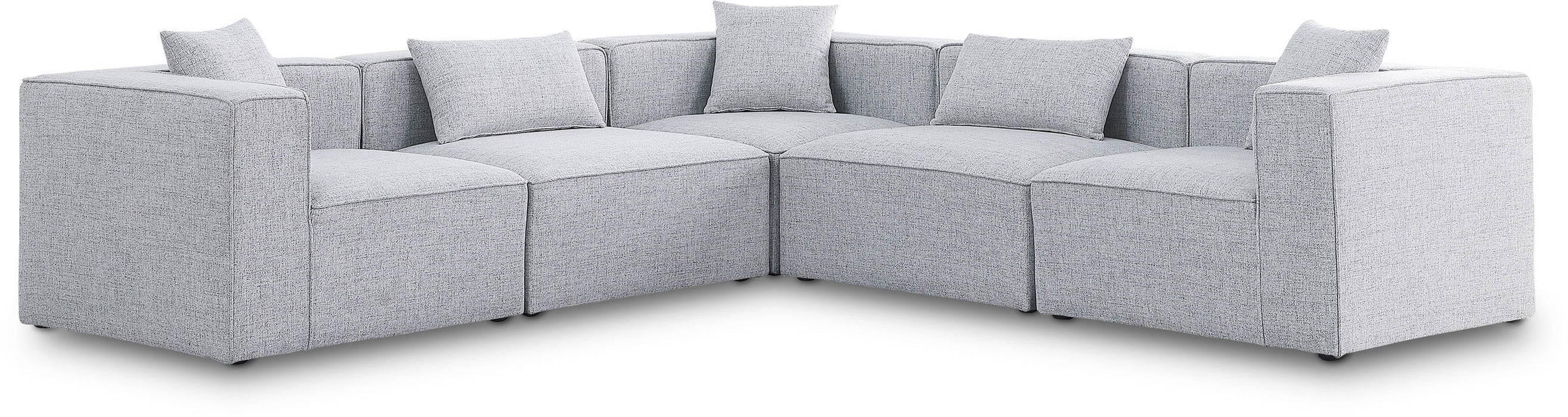 Cube - Linen 5 Piece Modular Corner Sectional - Simple Home Plus
