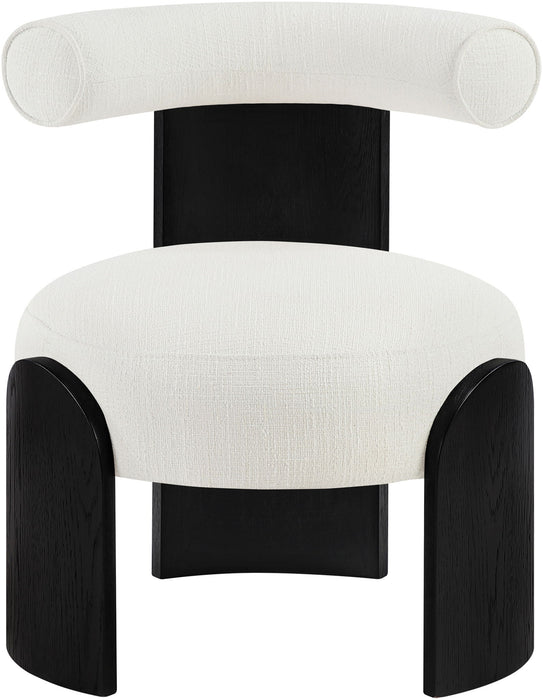 Calder - Linen Textured Fabric Upholstered Accent Chair - Painted Black Base - Simple Home Plus