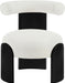 Calder - Linen Textured Fabric Upholstered Accent Chair - Painted Black Base - Simple Home Plus