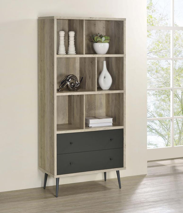 Maeve - 3-Shelf Bookcase With Drawers - Distressed Pine - Simple Home Plus