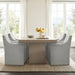 Charlotte - Slipcover Dining Arm Chair With Casters - Gray - Simple Home Plus