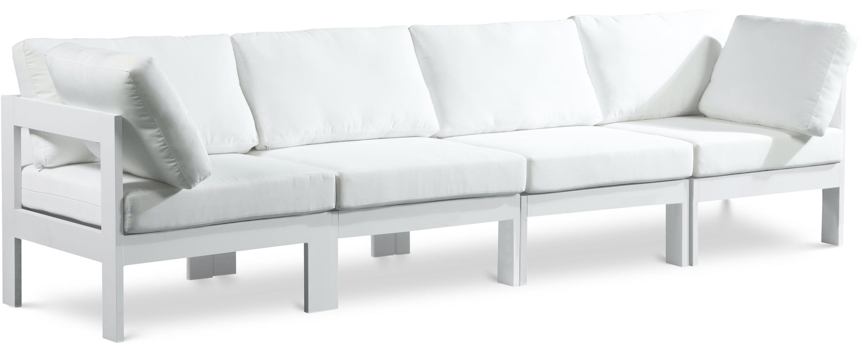 Nizuc - Outdoor Patio 4 Seat Modular Sofa With White Frame - Simple Home Plus
