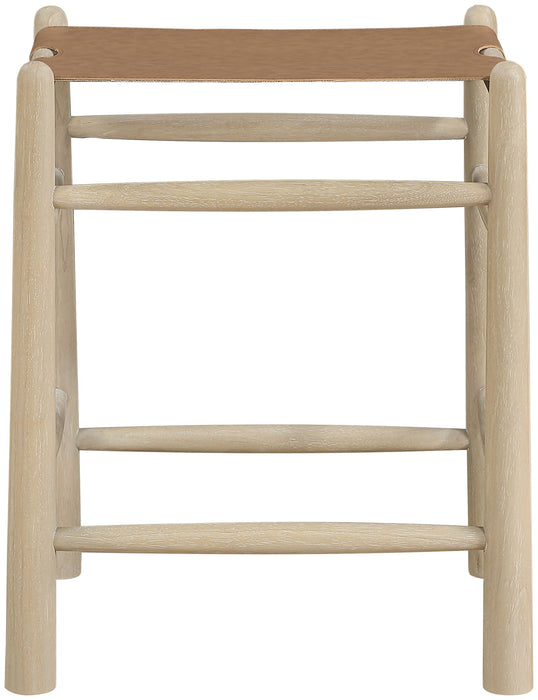 Santos - Backless Counter Stool With Stained Natural Base - Simple Home Plus