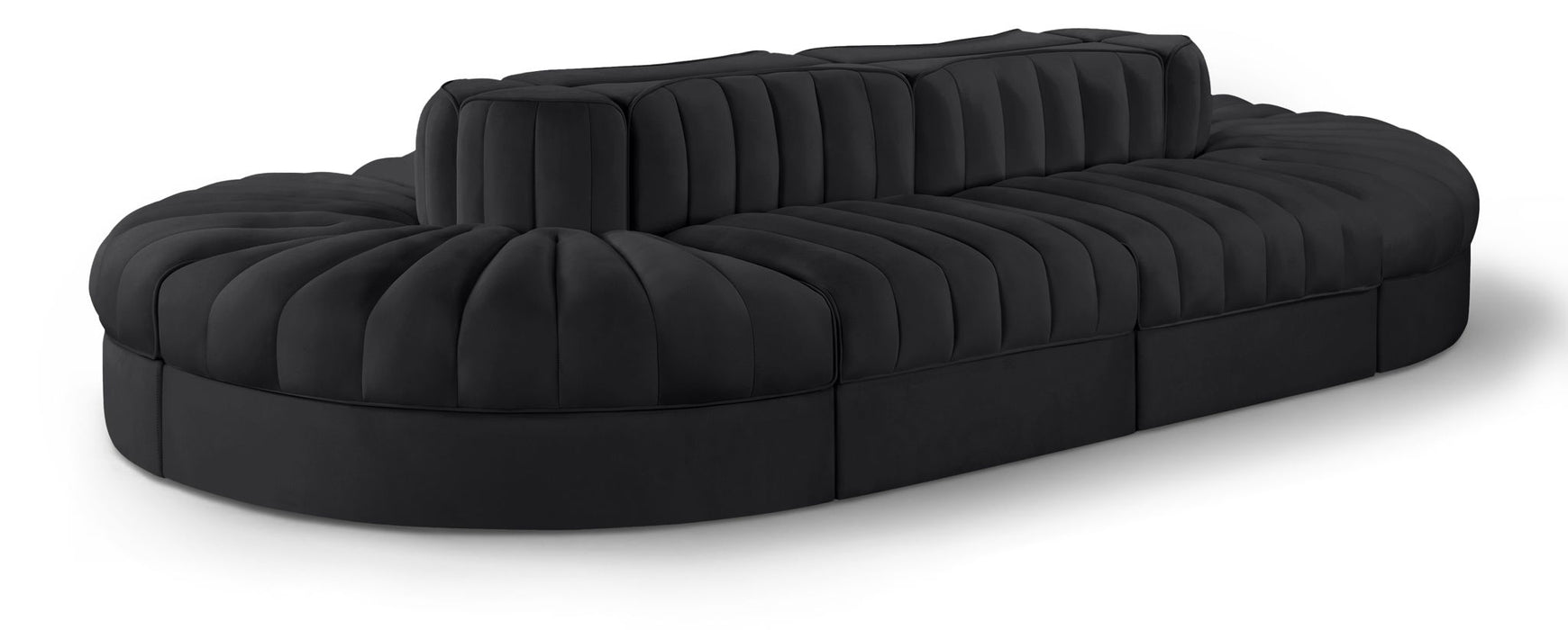 Rummi - Oval Velvet Performance Fabric Upholstered 8 Piece Modular Sectional - Simple Home Plus