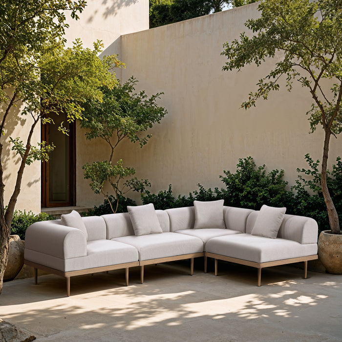 Laguna - 4 Piece 106.5" Upholstered Outdoor Patio Modular Sectional - Simple Home Plus
