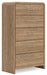 Gramburg - Five Drawer Chest - Warm Natural Brown - Simple Home Plus