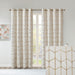 Raina - 84" Total Blackout Metallic Print Grommet Top Curtain Panel - Ivory / Gold - Simple Home Plus