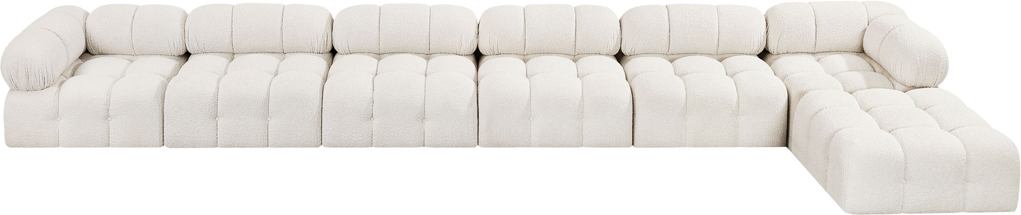Ames - 7 Piece Boucle Fabric Modular L-Shaped Sectional - Simple Home Plus