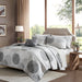 Knowles - King Complete Reversible Coverlet And Sheet Set - Gray - Simple Home Plus