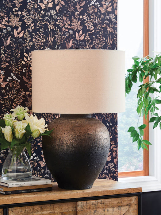 Newgerhard - Brown / Black - Metal Table Lamp - Simple Home Plus