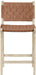 Entwine - Vegan Leather Upholstered Counter Stool - Painted Natural - Simple Home Plus