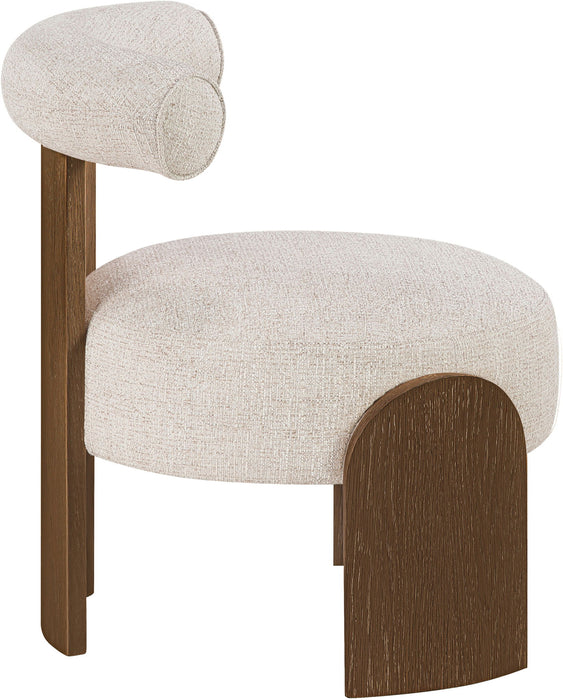 Calder - Linen Textured Fabric Upholstered Accent Chair - Painted Brown Base - Simple Home Plus