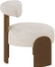 Calder - Linen Textured Fabric Upholstered Accent Chair - Painted Brown Base - Simple Home Plus
