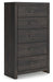 Hollivern - Dark Gray - Five Drawer Chest - Simple Home Plus