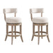 Mystic - Solid Wood Upholstered 26" Counter Height Swivel Barstool - Simple Home Plus